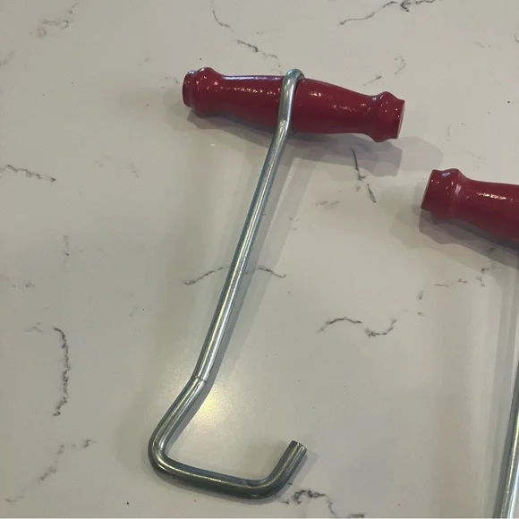 Vintage Wooden Handle Sturdy Metal Boot Strap Hook Puller 7" Long Mating Pair - Picture 2 of 11